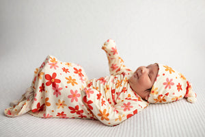 70s Groovy Flower Knotted Newborn Gown
