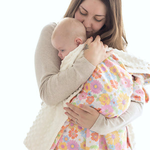 Minky Baby Blanket Retro Floral