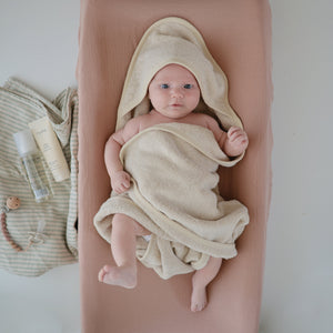 Mushie Organic Cotton Baby Hooded Towel Hooded for Babies and Toddlers