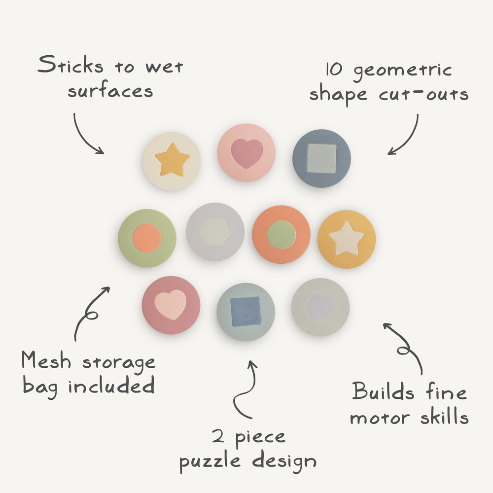 Colorful foam bath puzzle for babies, perfect for fun and learning during bath time.