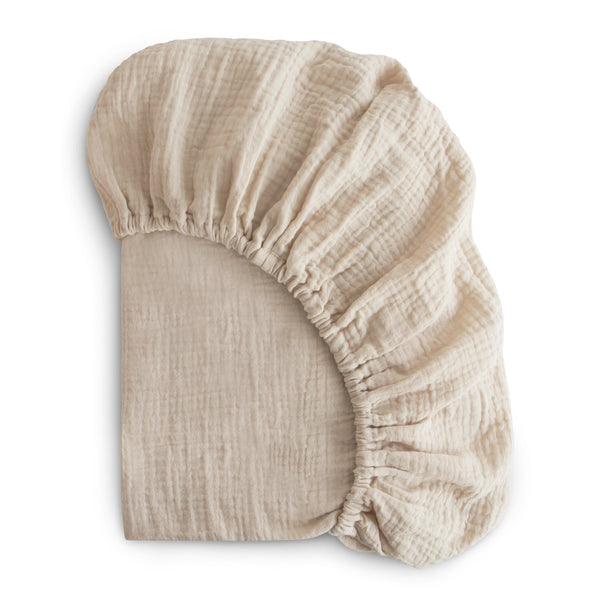 Mushie Extra Soft Muslin Crib Sheet 100% Cotton Pre-washed