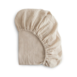 Mushie Mini Muslin Crib Sheet 100% Cotton Breathable
