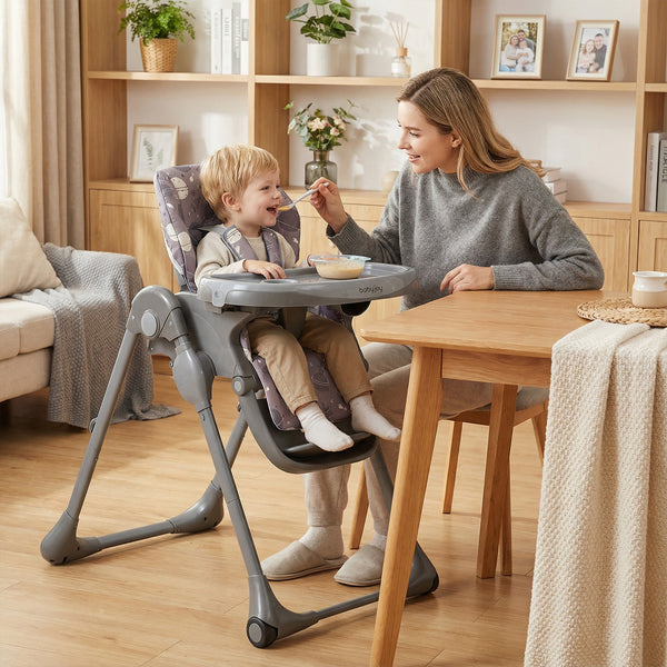 Folable High Chair with Detachable Cushion and High Chair for Babies and Toddlers