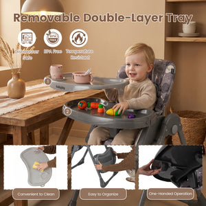 Folable High Chair with Detachable Cushion and High Chair for Babies and Toddlers