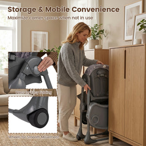 Folable High Chair with Detachable Cushion and High Chair for Babies and Toddlers