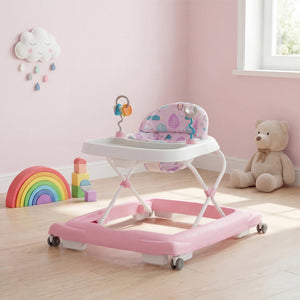 Foldable Baby Walker with Removable Seat and Adjustable Height for 6-12 Months