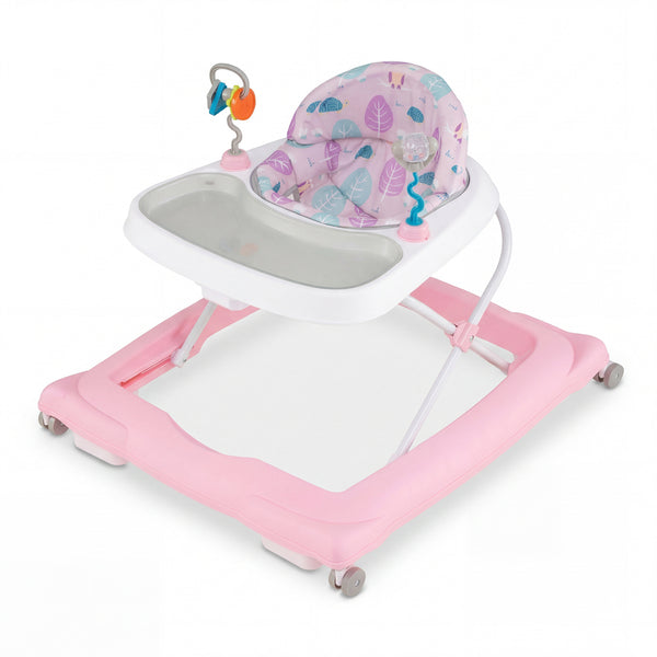 Foldable Baby Walker with Removable Seat and Adjustable Height for 6-12 Months