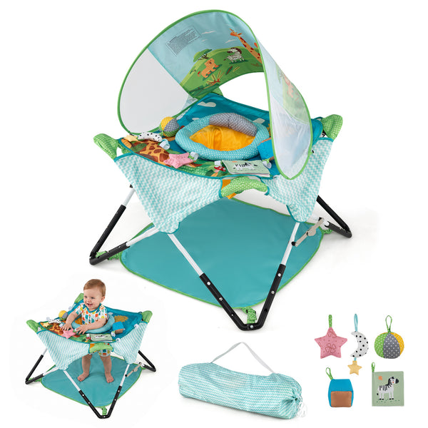 Foldable Portable Baby Jumper Indoor/Outdoor Infant Activity Center with Interactive Toys
