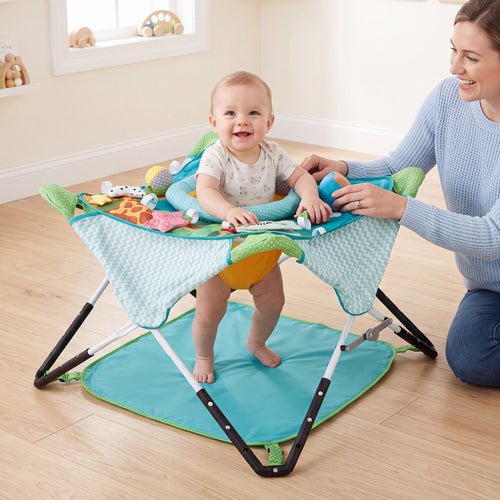 Foldable Portable Baby Jumper Indoor/Outdoor Infant Activity Center with Interactive Toys