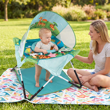 Foldable Portable Baby Jumper Indoor/Outdoor Infant Activity Center with Interactive Toys