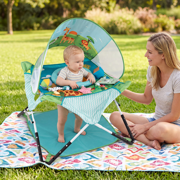 Foldable Portable Baby Jumper Indoor/Outdoor Infant Activity Center with Interactive Toys