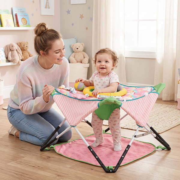 Foldable Portable Baby Jumper Indoor/Outdoor Infant Activity Center with Interactive Toys