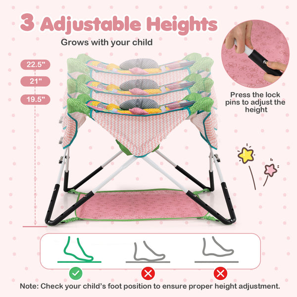 Foldable Portable Baby Jumper Indoor/Outdoor Infant Activity Center with Interactive Toys