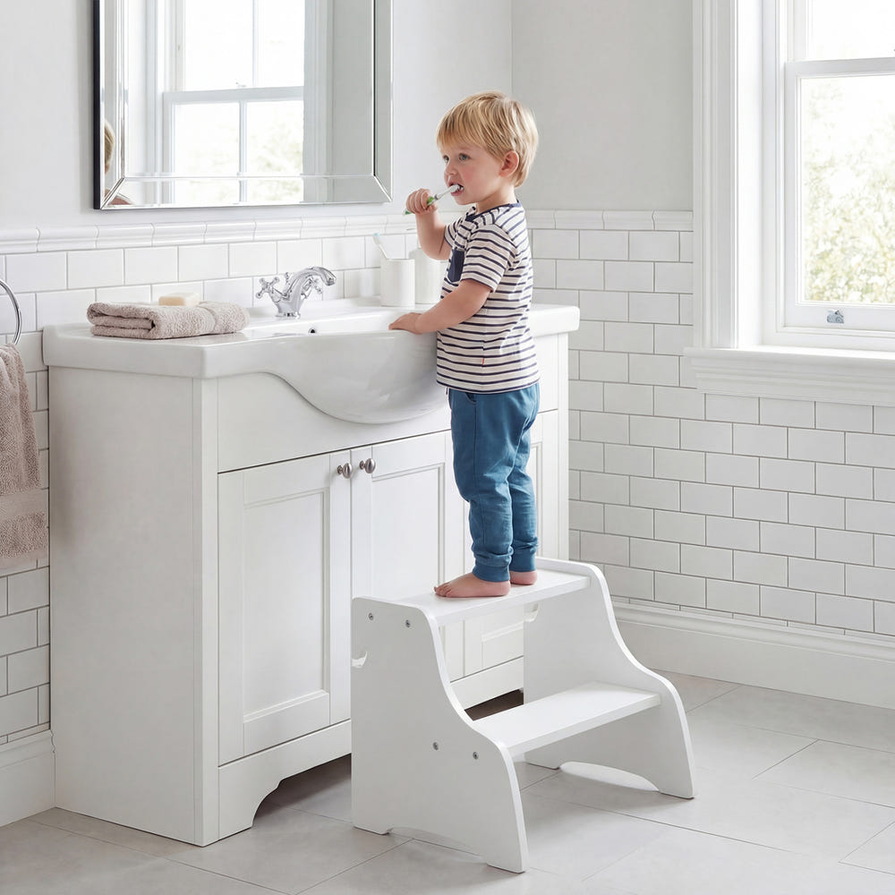 Foldable Toddler Step Stool with Chalkboards 2-Step Stool for Kids
