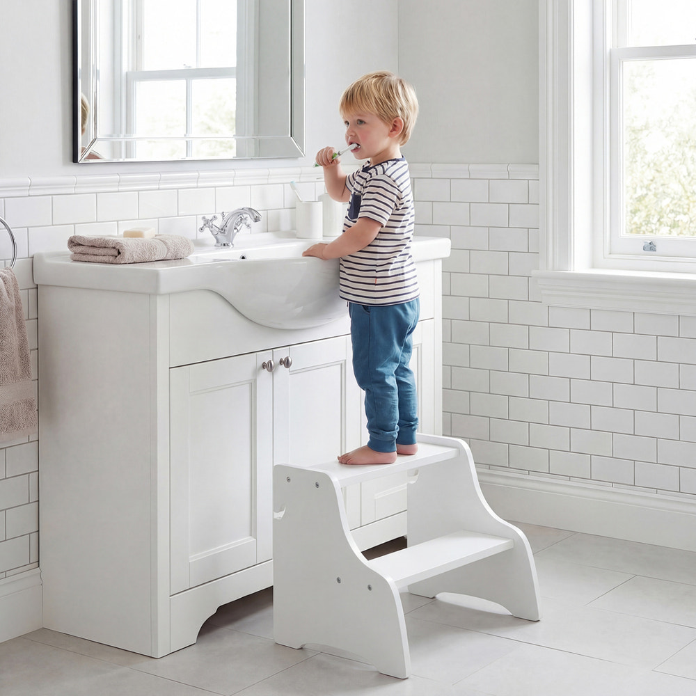 Foldable Toddler Step Stool with Chalkboards 2-Step Stool for Kids