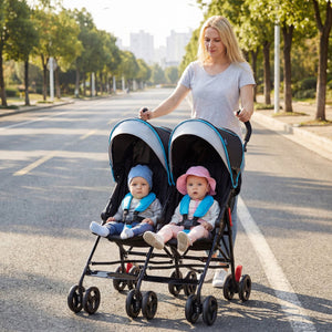 Foldable Twin Baby Double Stroller Ultralight Umbrella Kids Stroller