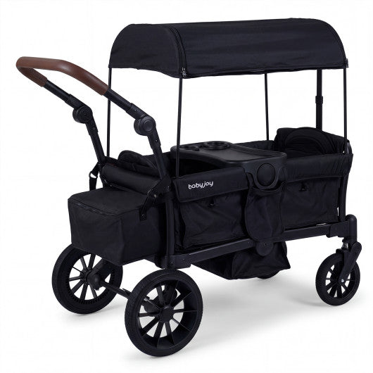 Foldable Wagon Stroller for 2 Kids Double Seater Toddler Stroller with Removable Canopy