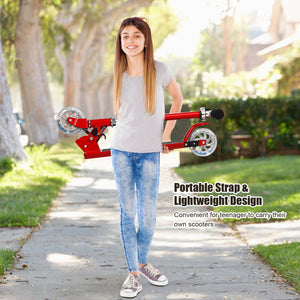 Folding Aluminum Kids Kick Scooter with LED Lights - Foldable