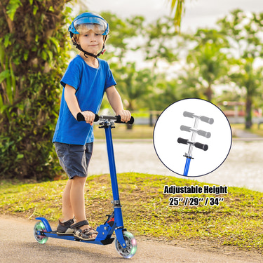 Folding Aluminum Kids Kick Scooter with LED Lights - Foldable
