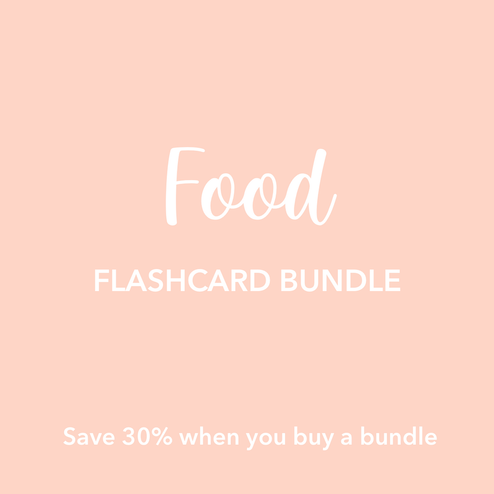 "Food Flashcards Bundle for babies, promoting early learning and sensory play through engaging visuals."