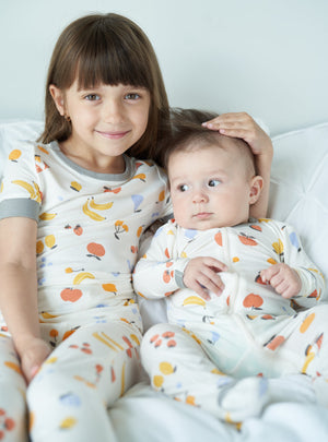 Bamboo Short Sleeve Pajama Set (Fruit Salad Print)