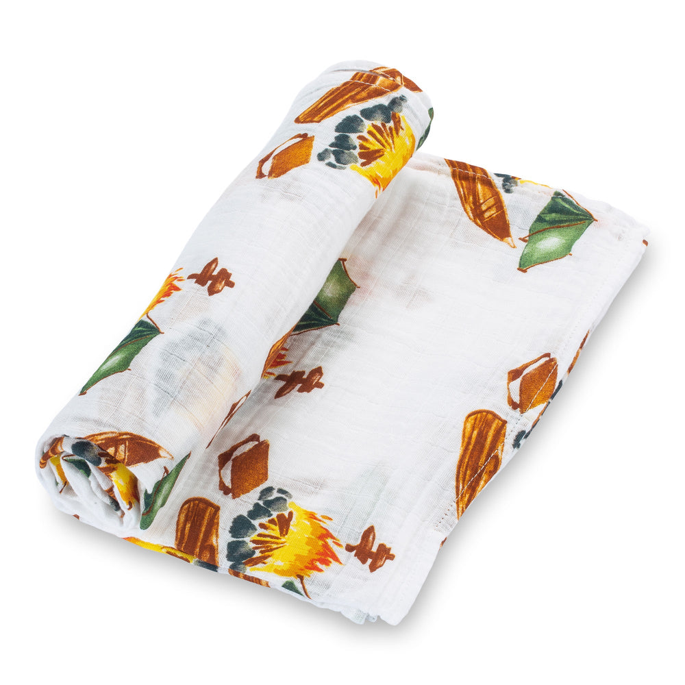 Gather Around The Campfire Baby Muslin Swaddle Blanket