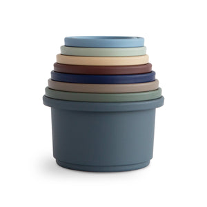 Mushie Stacking Cups Toy colorful round tower for baby play