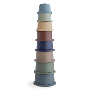 Mushie Stacking Cups Toy colorful round tower for baby play