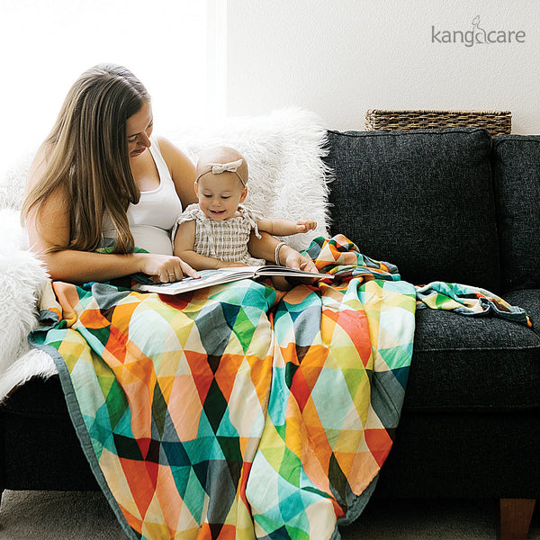 Kanga Care Bamboo Muslin Blanket - Baby: Finn (reversible)