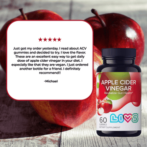 Apple cider vinegar gummies in a colorful packaging, angle 6 view, perfect for kids and health-conscious parents.