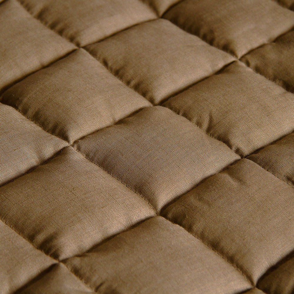 French Linen Baby Playmat in Chestnut color, perfect for safe and stylish playtime.
