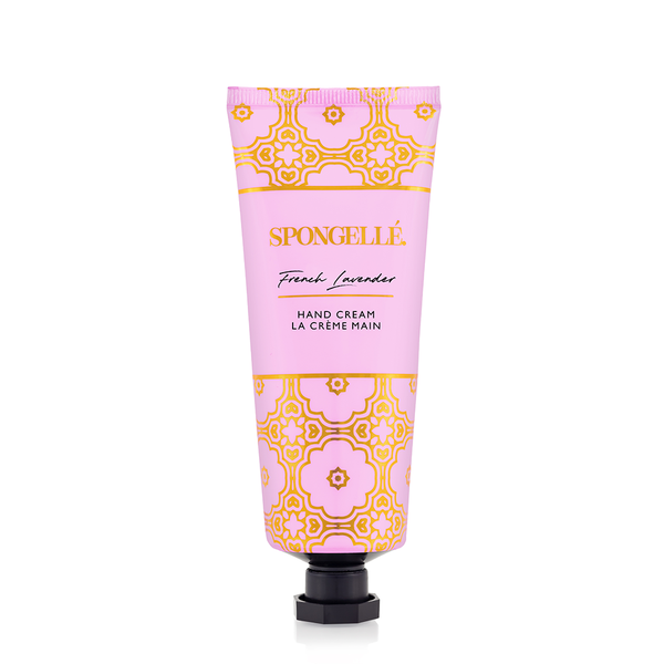 French Lavender hand cream in a stylish container, showcasing its soothing texture and elegant design from angle 3.
