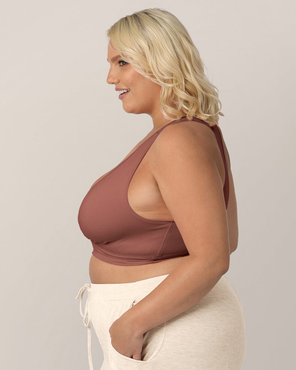 French Terry Racerback Nursing & Sleep Bra | Redwood