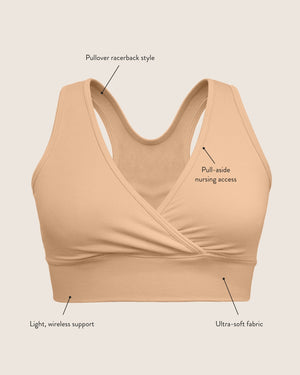 French Terry Racerback Nursing & Sleep Bra | Beige - MOOGCO Baby