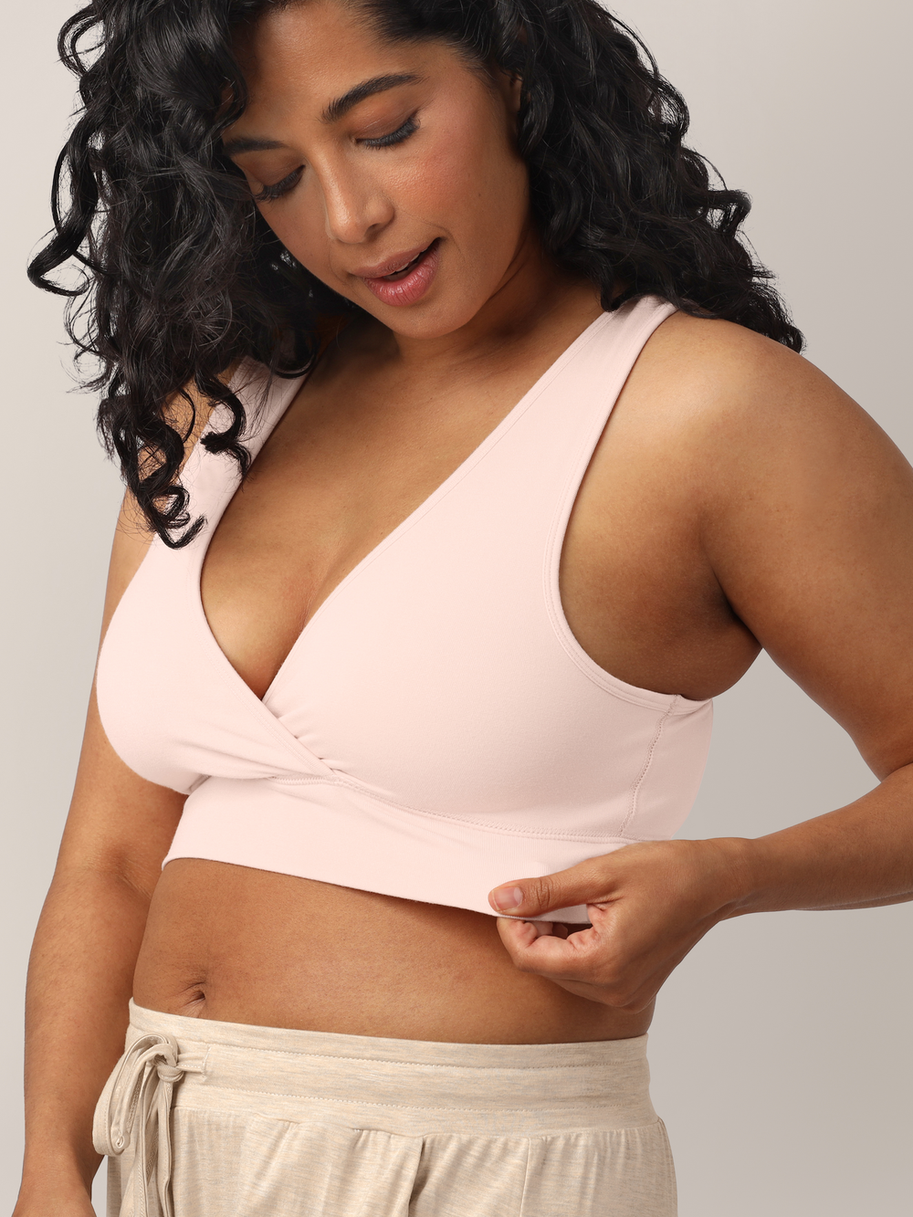 French Terry Racerback Nursing & Sleep Bra | Soft Pink - MOOGCO Baby