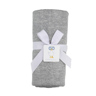 Soft gray knit baby blanket, perfect for keeping your little one cozy and stylish.