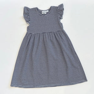 Knit Stripe Flutter Sleeve Dress