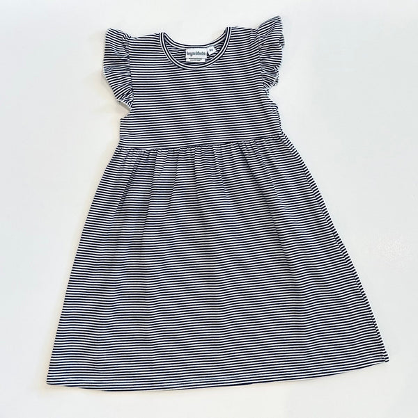 Knit Stripe Flutter Sleeve Dress