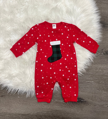 Christmas Stocking Jumper for babies, perfect festive accessory for holiday celebrations and seasonal wear.