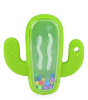 Cactus teether for babies, soft and safe for soothing gums, perfect for teething relief.