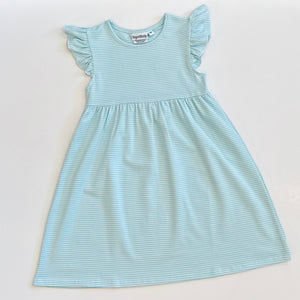 Knit Stripe Flutter Sleeve Dress
