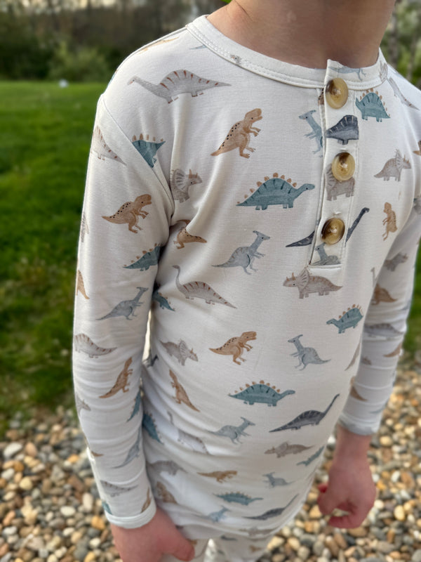 Snugglesaurus 2pc Henley Bamboo Pajamas - Sizes Newborn & Up!
