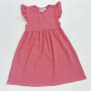 Knit Stripe Flutter Sleeve Dress