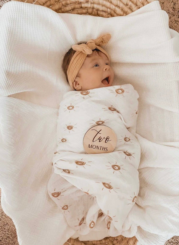 Brown Sun Muslin Swaddle Blanket