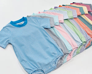 Knit Stripe Short Sleeve T-Shirt Bubble - PASTEL Colors