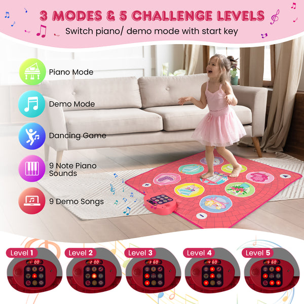 Fun Dance Mat for Kids Dance Pad Game Toy - Sturdy Build