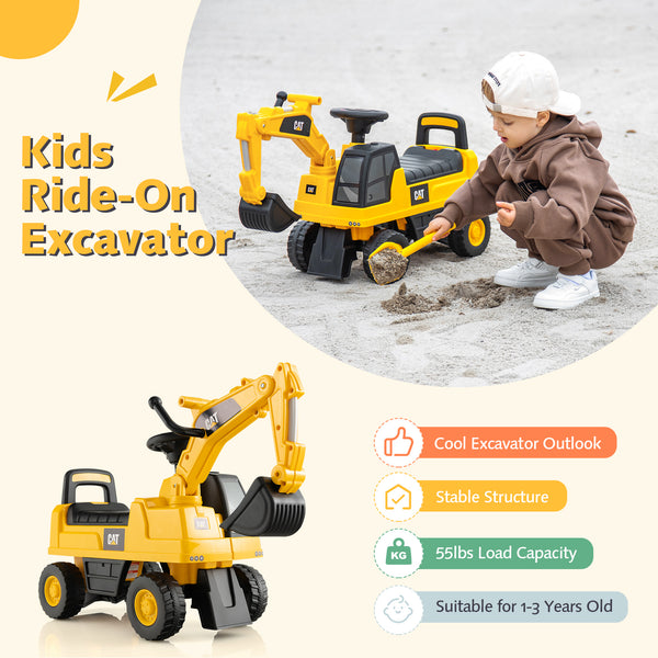 Licensed Caterpillar Kids Ride-On Digger - Educational
