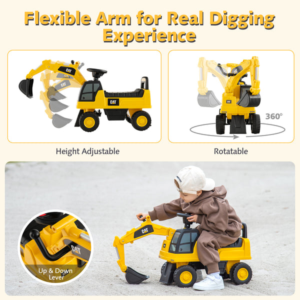 Licensed Caterpillar Kids Ride-On Digger - Educational