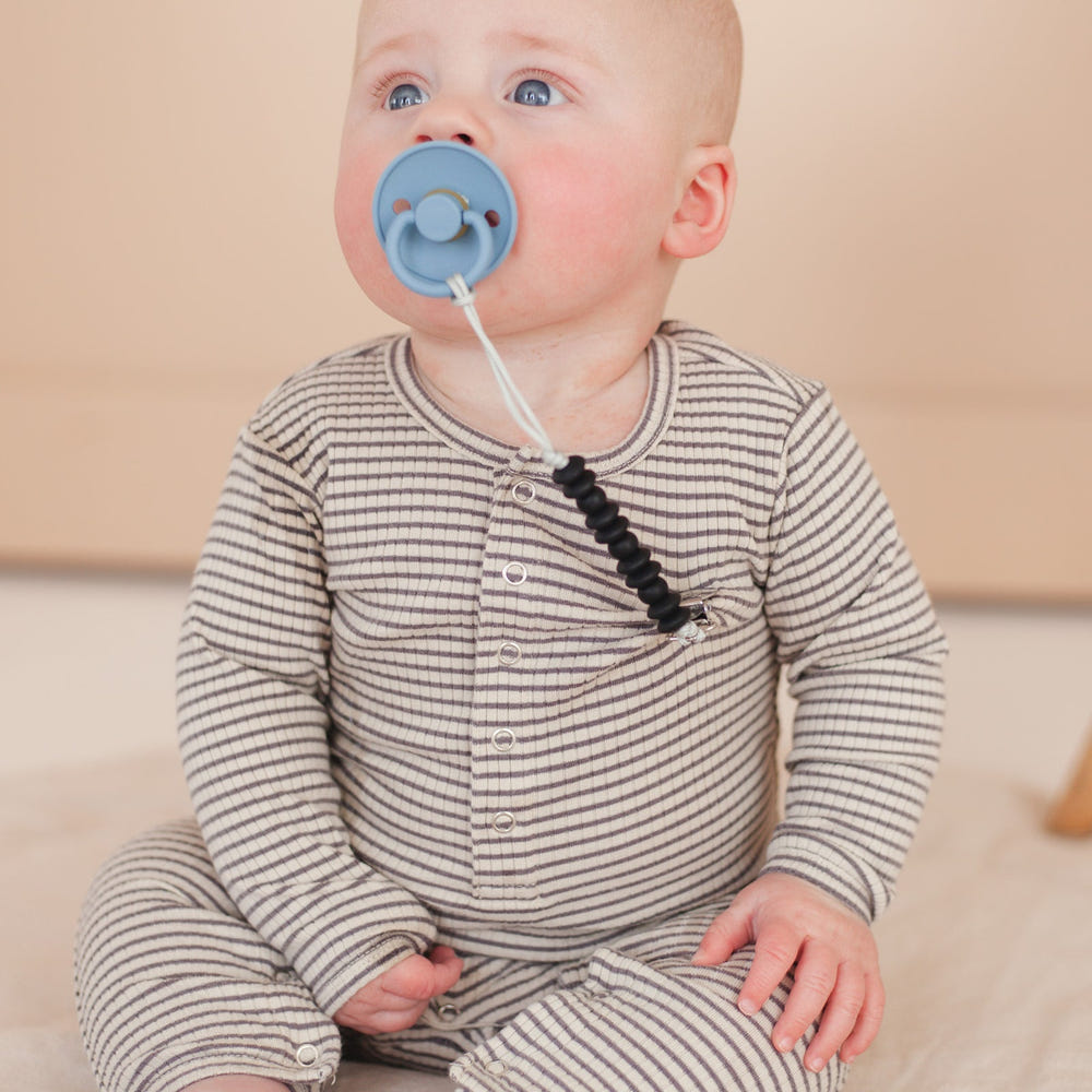 Jeanie Clip in solid colors - stylish and functional pacifier clip for babies.