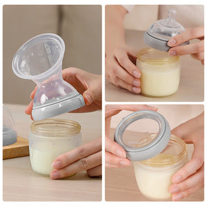 Haakaa Gen 3 Silicone Breast Pump Flange and Bottle Set 160 ml/6 oz, showcasing angle 3 for bottle accessories.